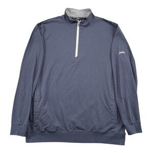 Palm Golf Pullover Mens XL Blue 1/4 Zip Swing and Smile w/ Pockets‎